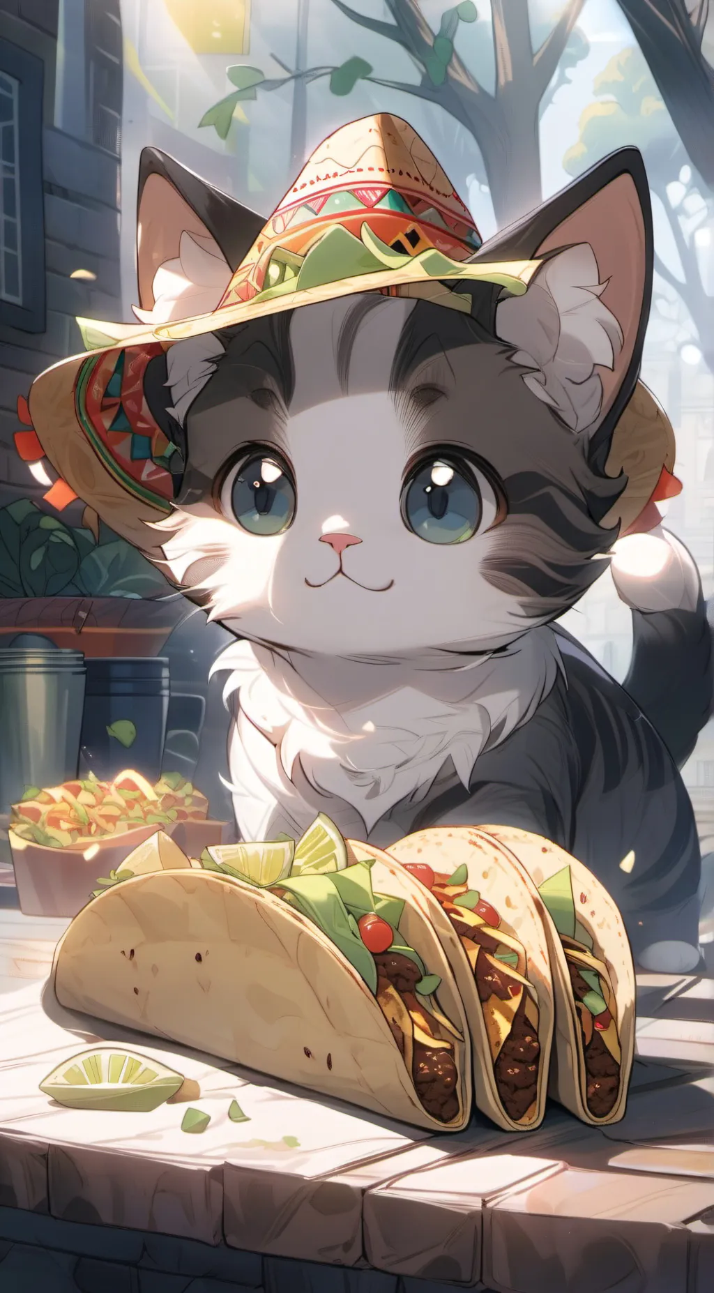 ai character: taco cat background
