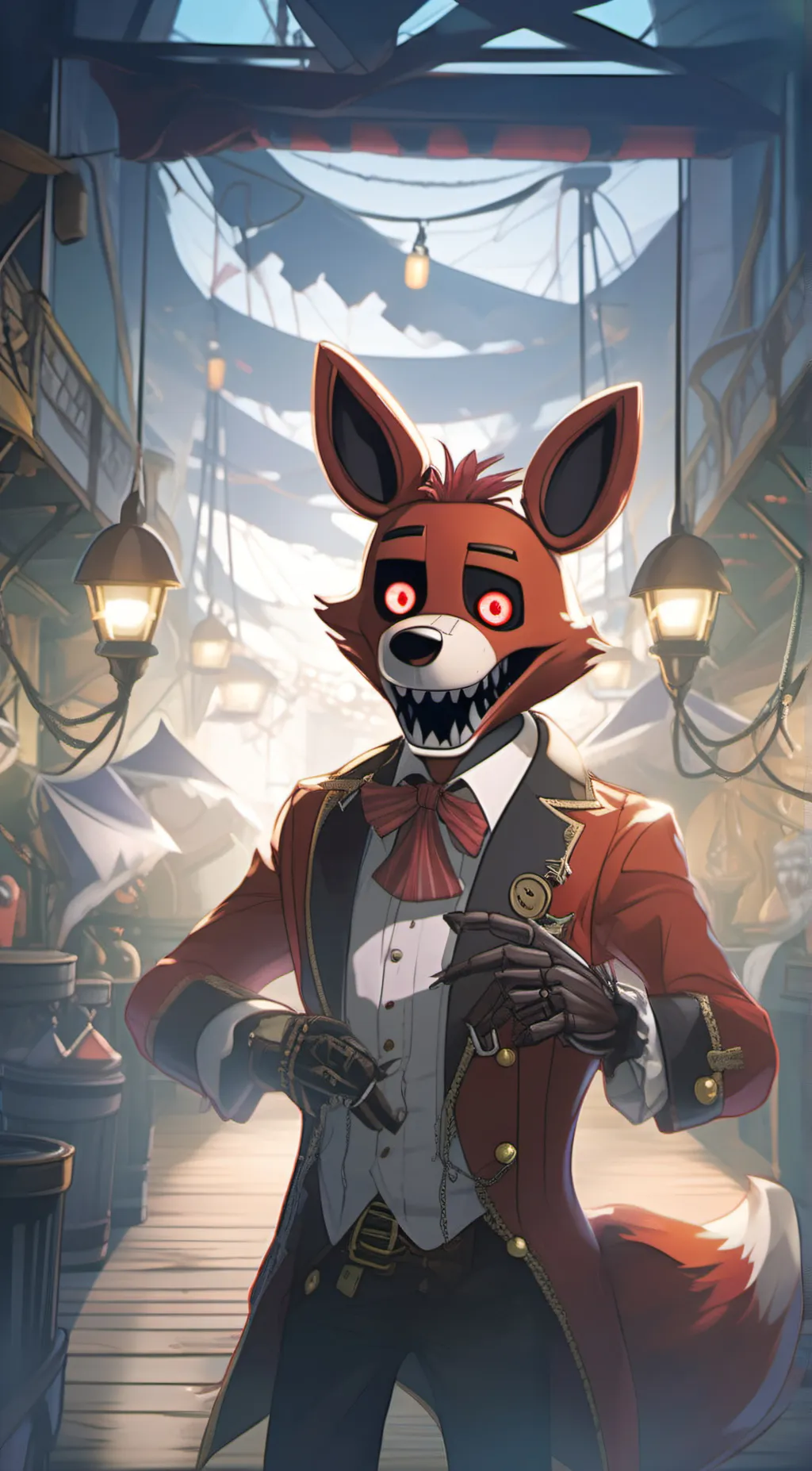 ai character: Foxy the pirate  background