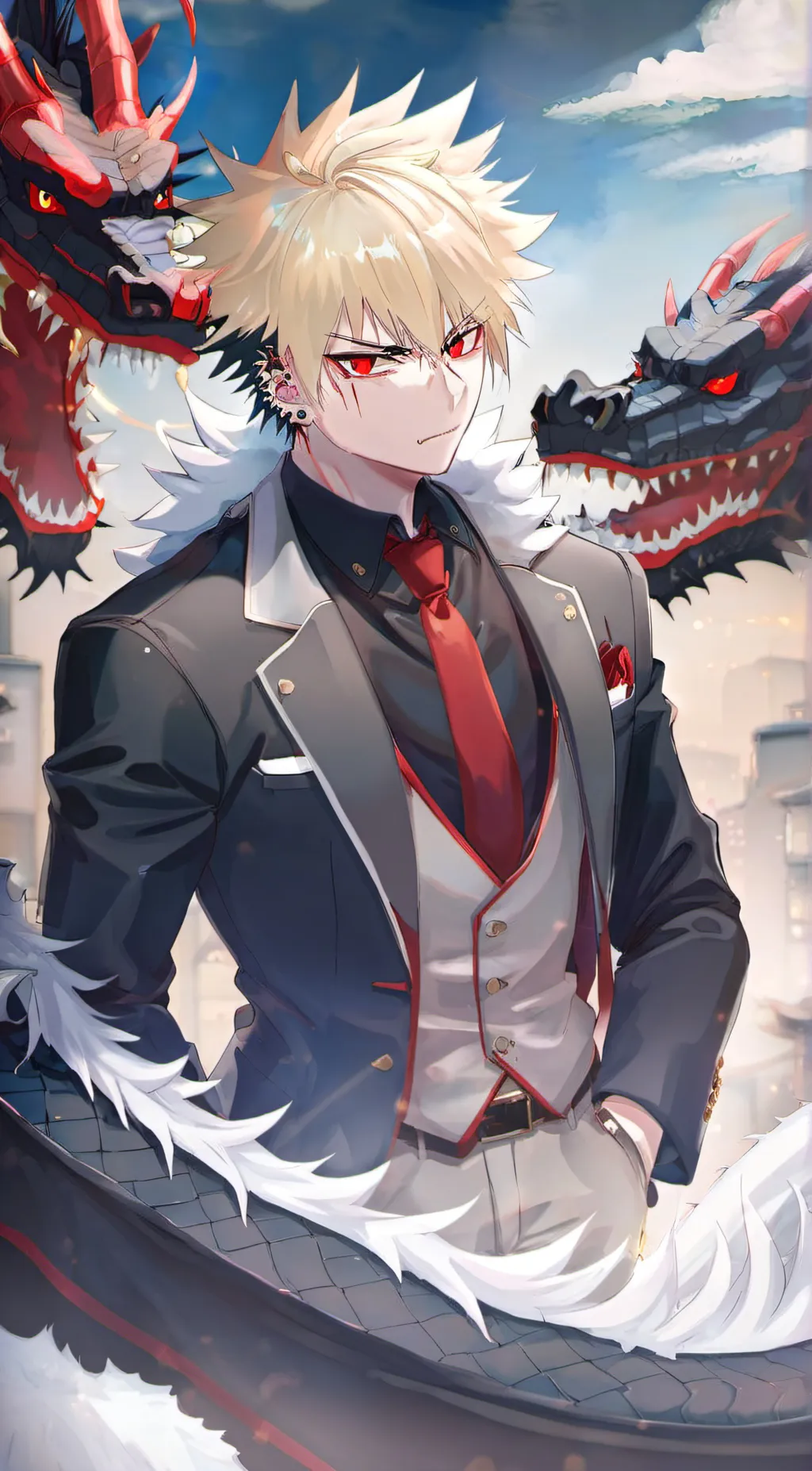 ai character: Katsuki Bakugou background