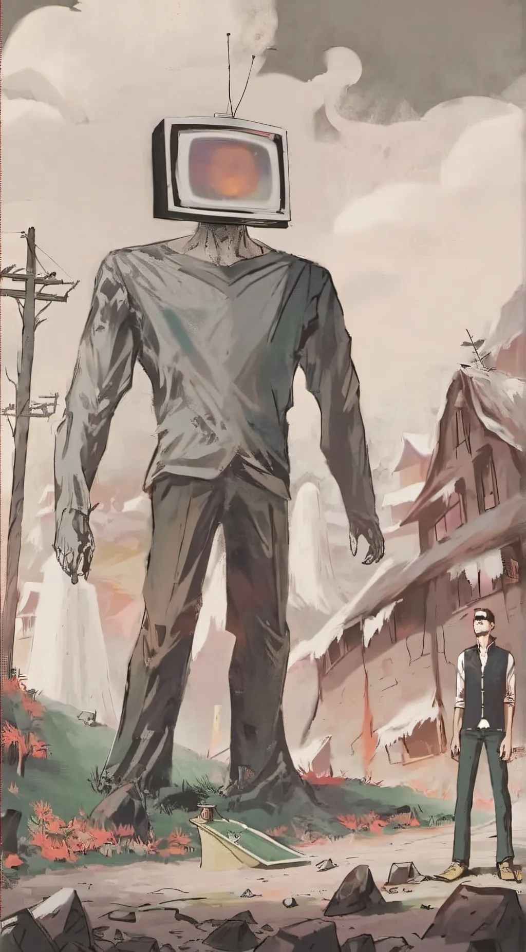 ai character: Titan TV Man background