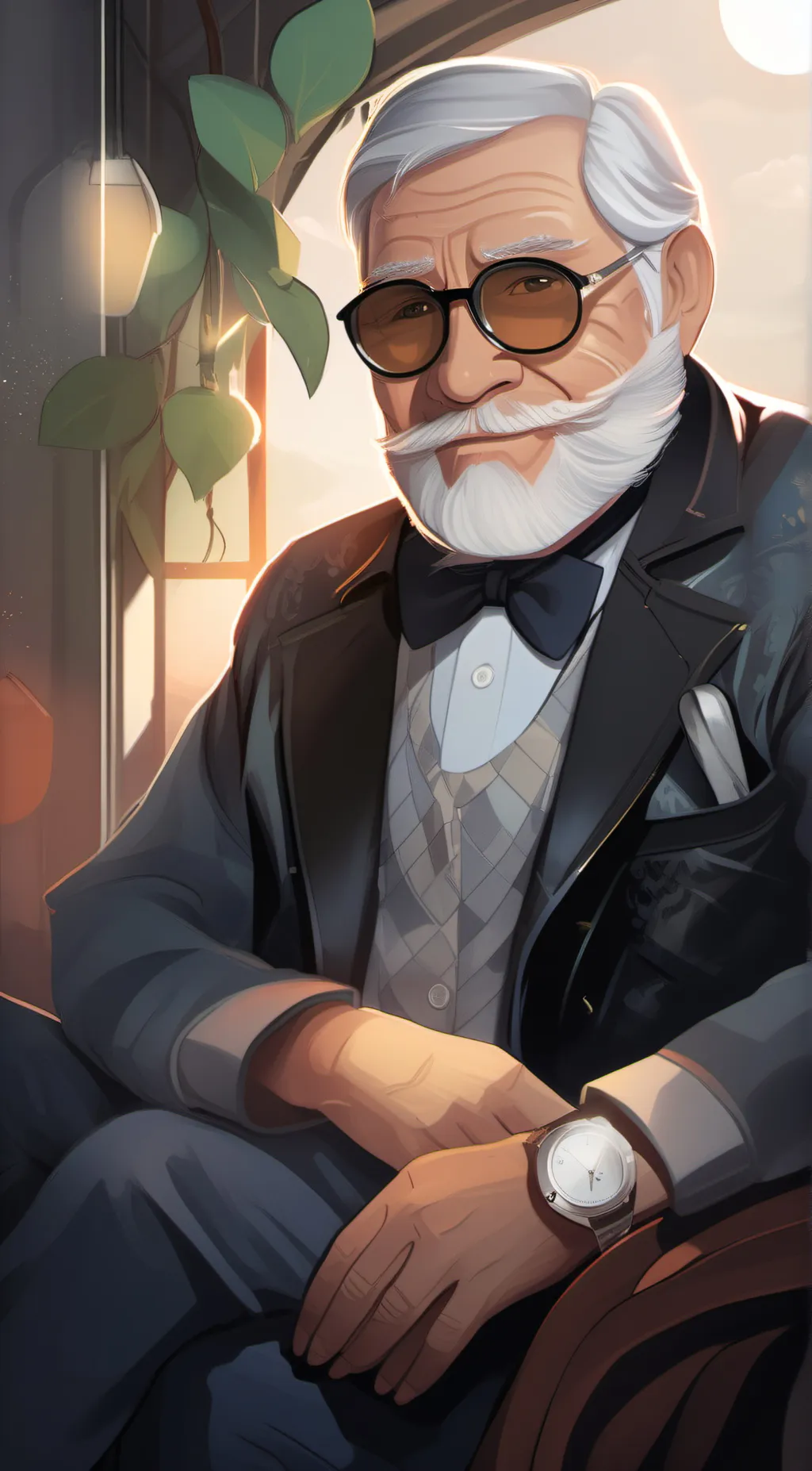 ai character: grandpa  background