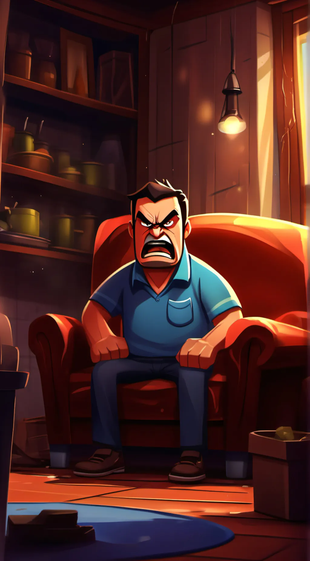 ai character: Dad angry background