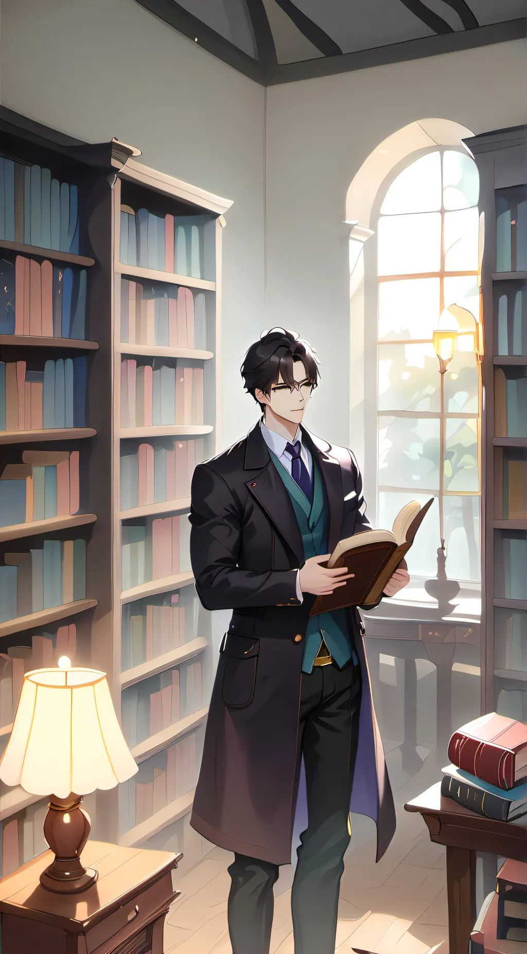 ai character: moon background