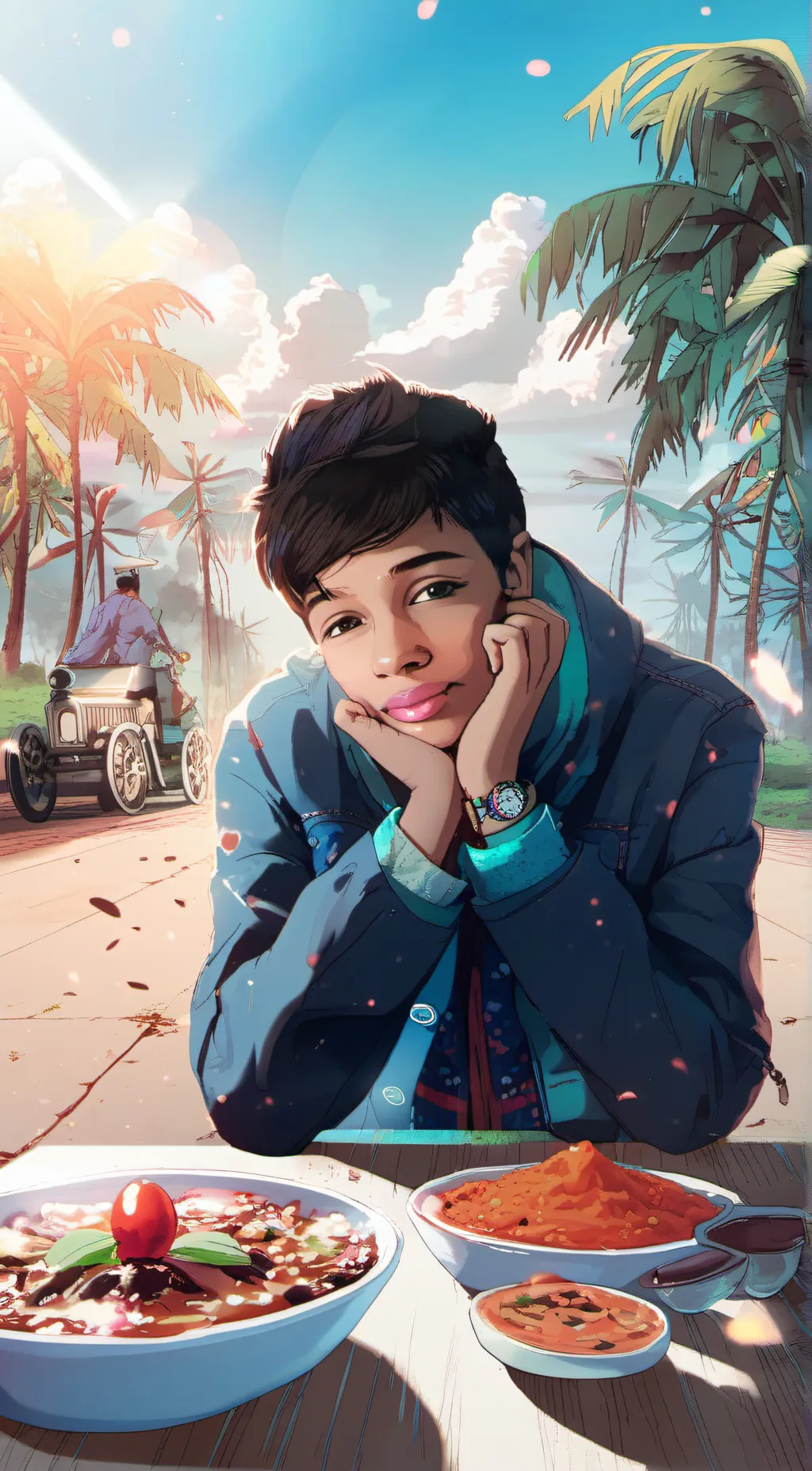 ai character: Lucky background