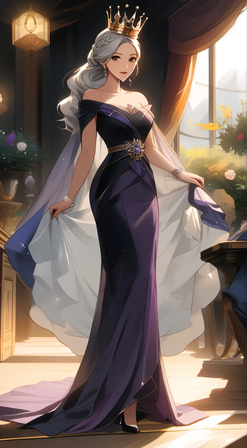 ai character: queen bouncila background