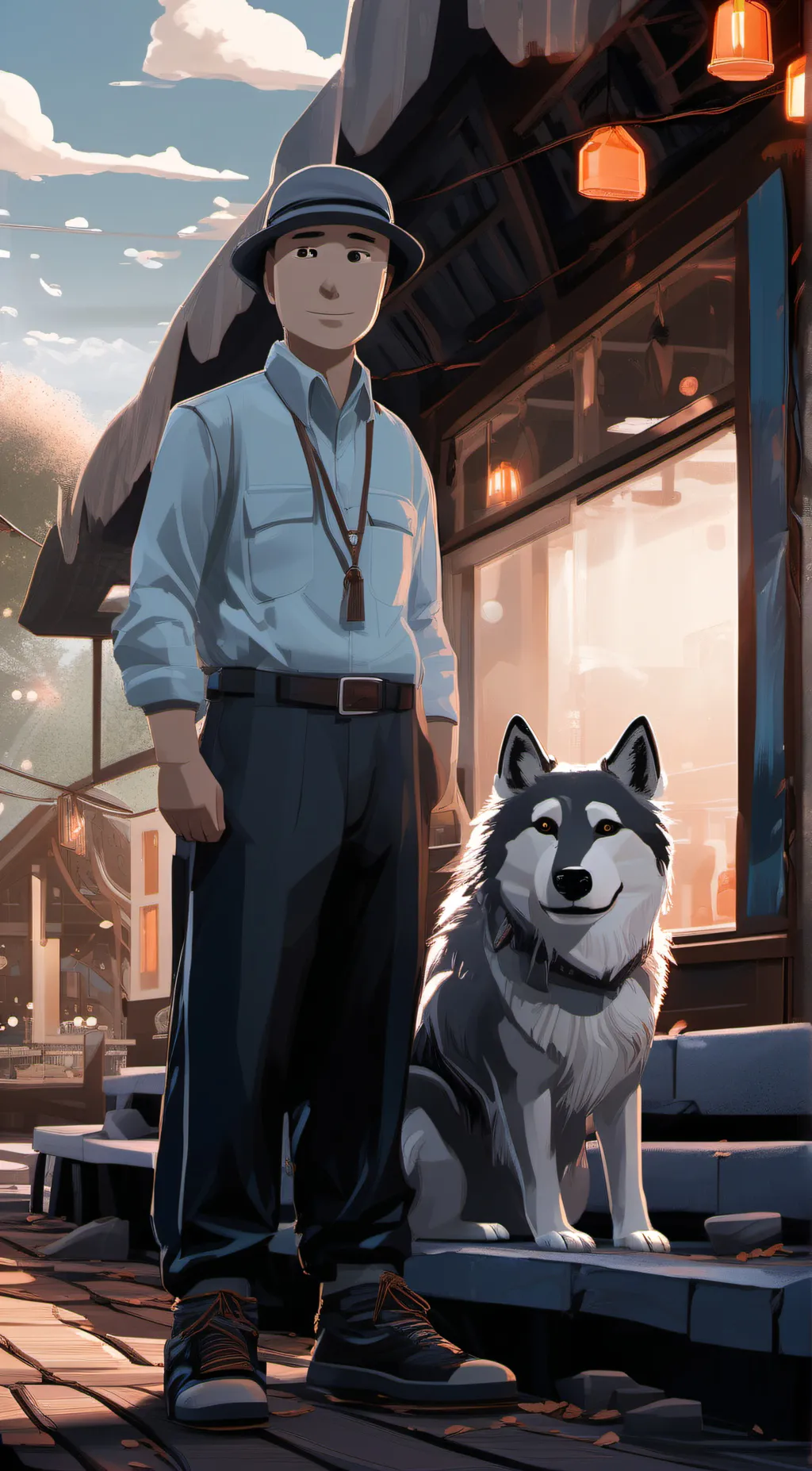 ai character: wolf background