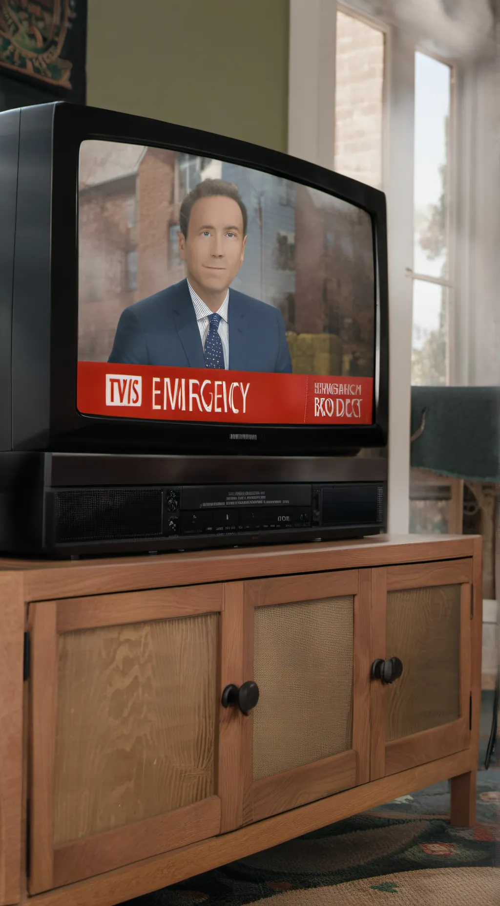 ai character: Emergency Brodcast background