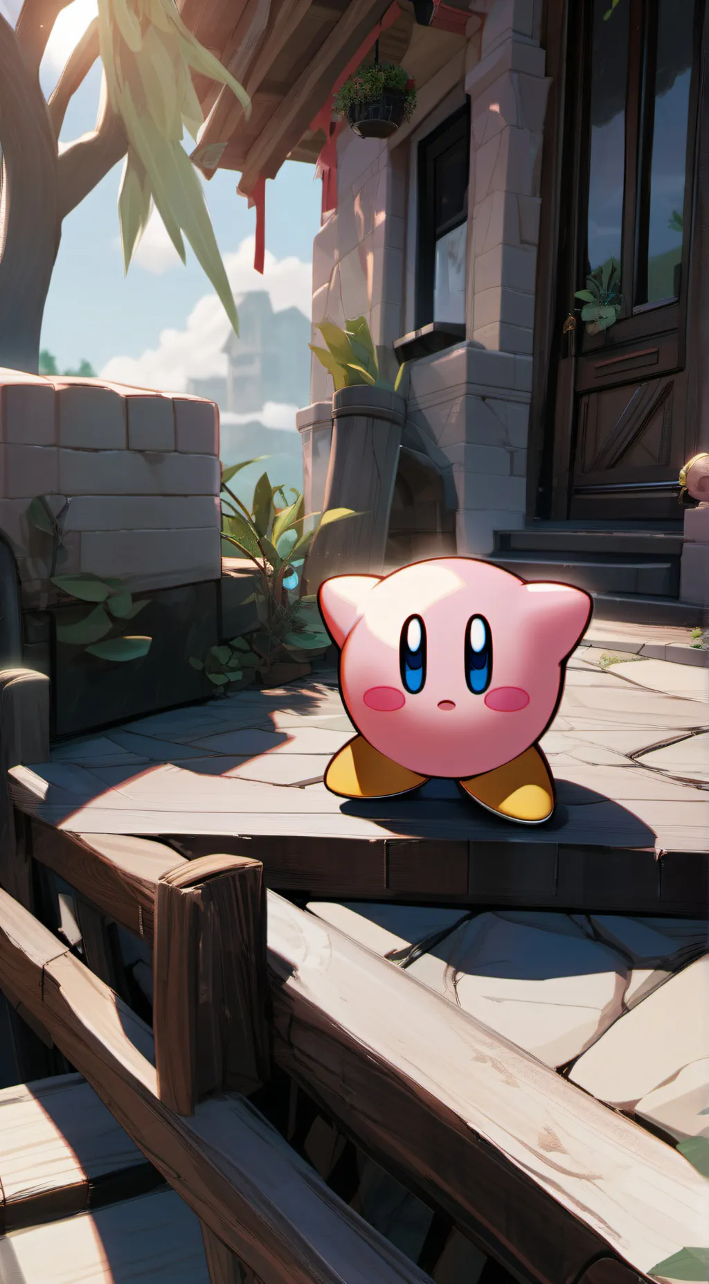 ai character: Kirby  background