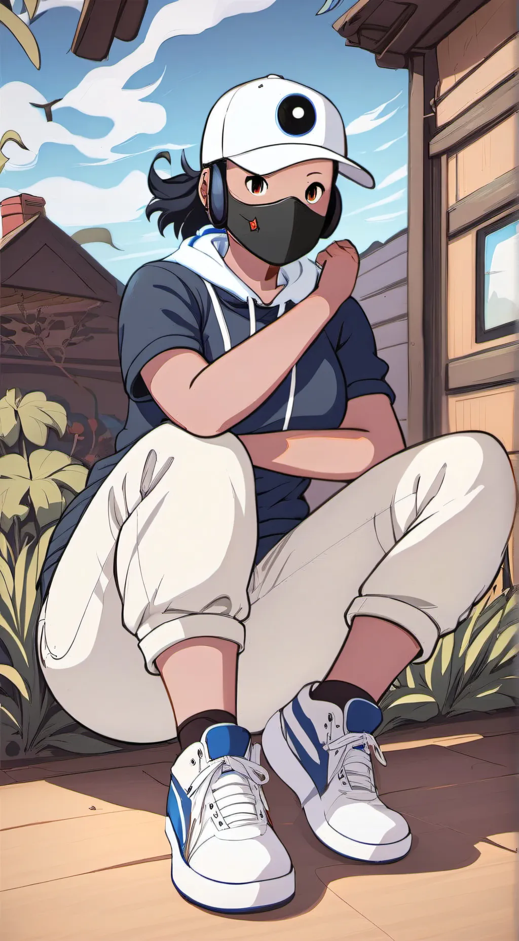 ai character: Masked Woman background