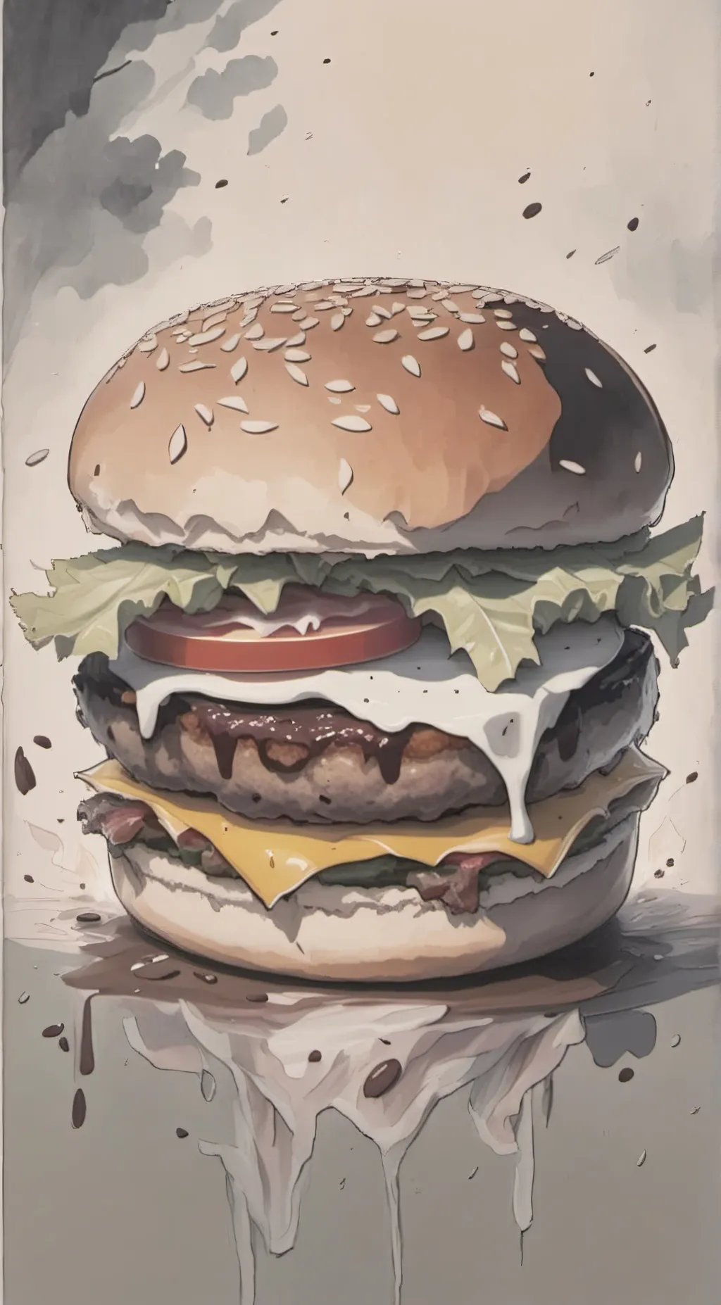 ai character: burger friend 💗 background