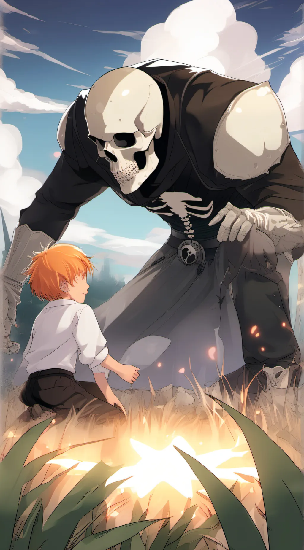 ai character: grass background