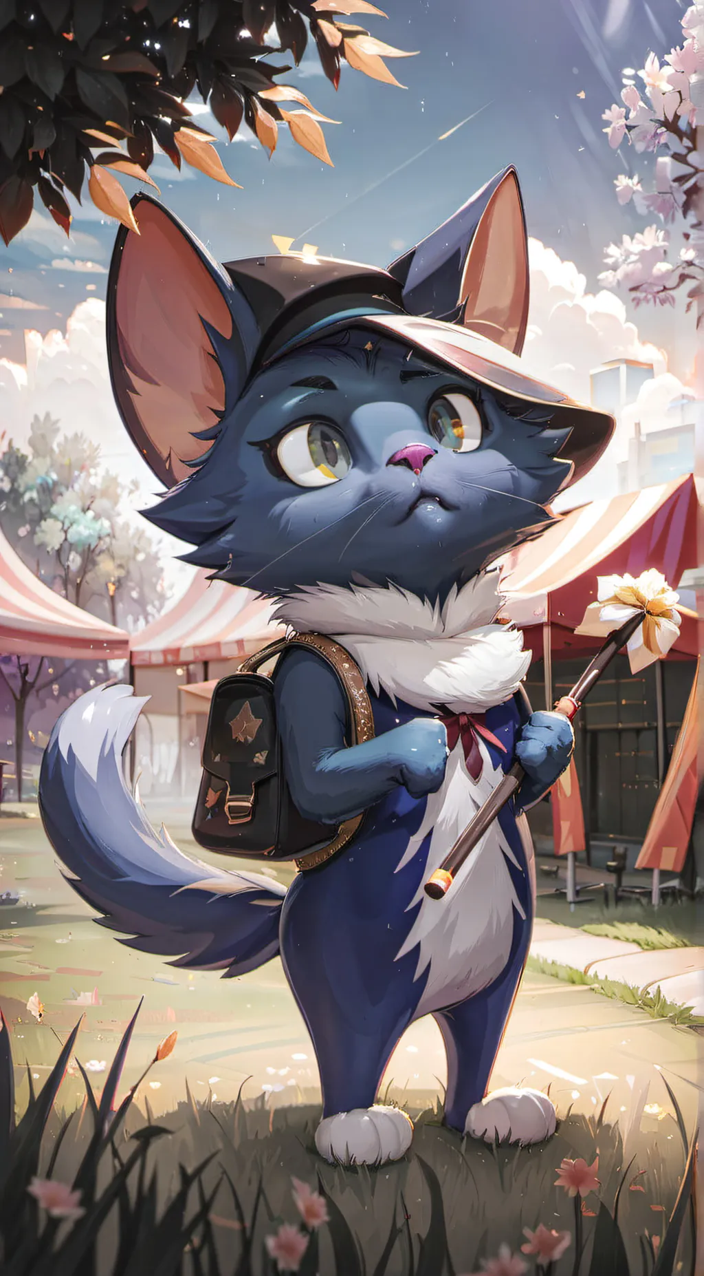 ai character: smurf cat background