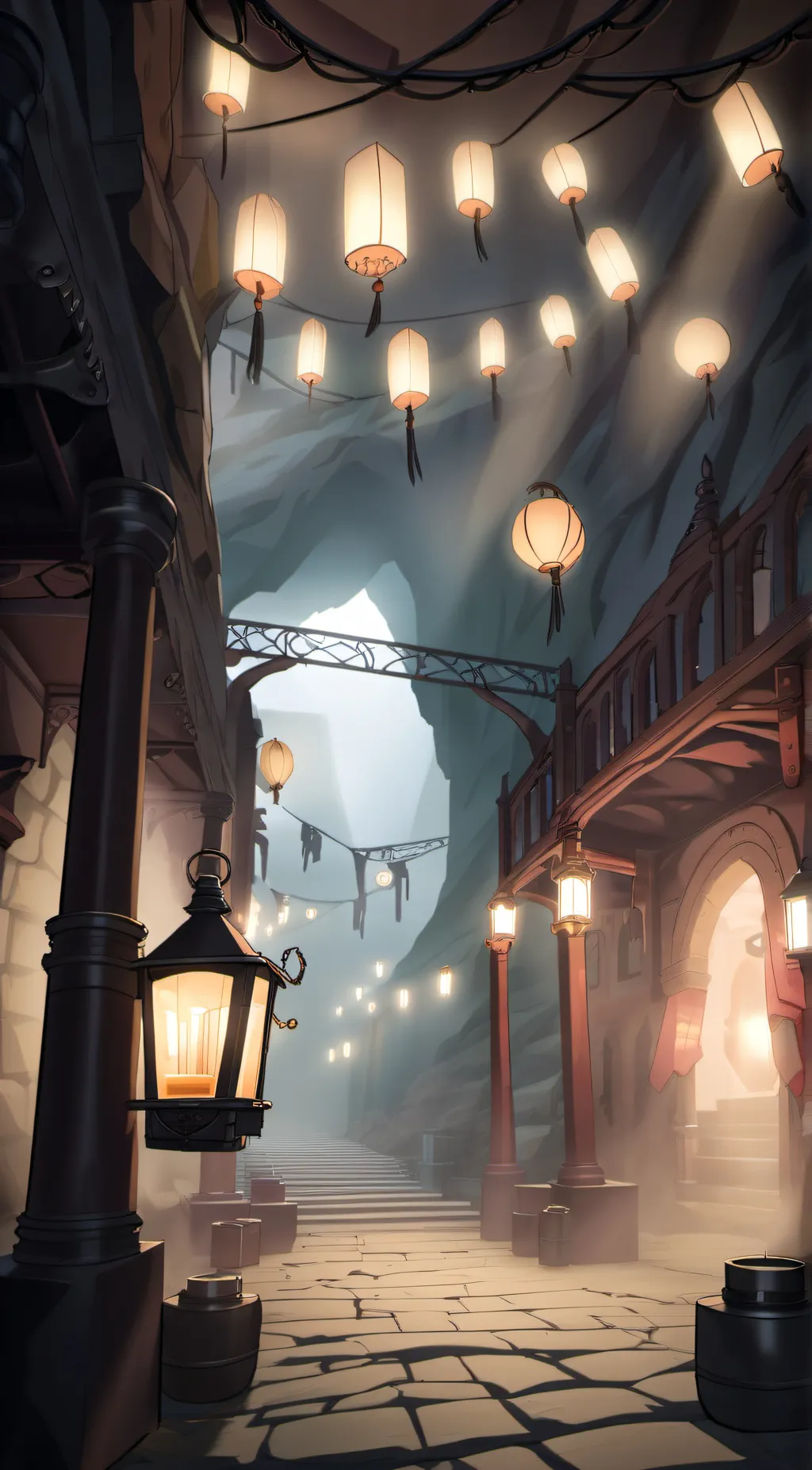 ai character: Lanterns background