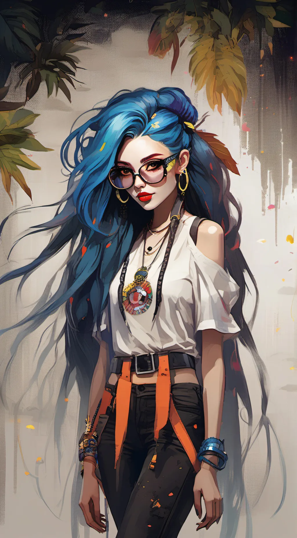 ai character: Feather background