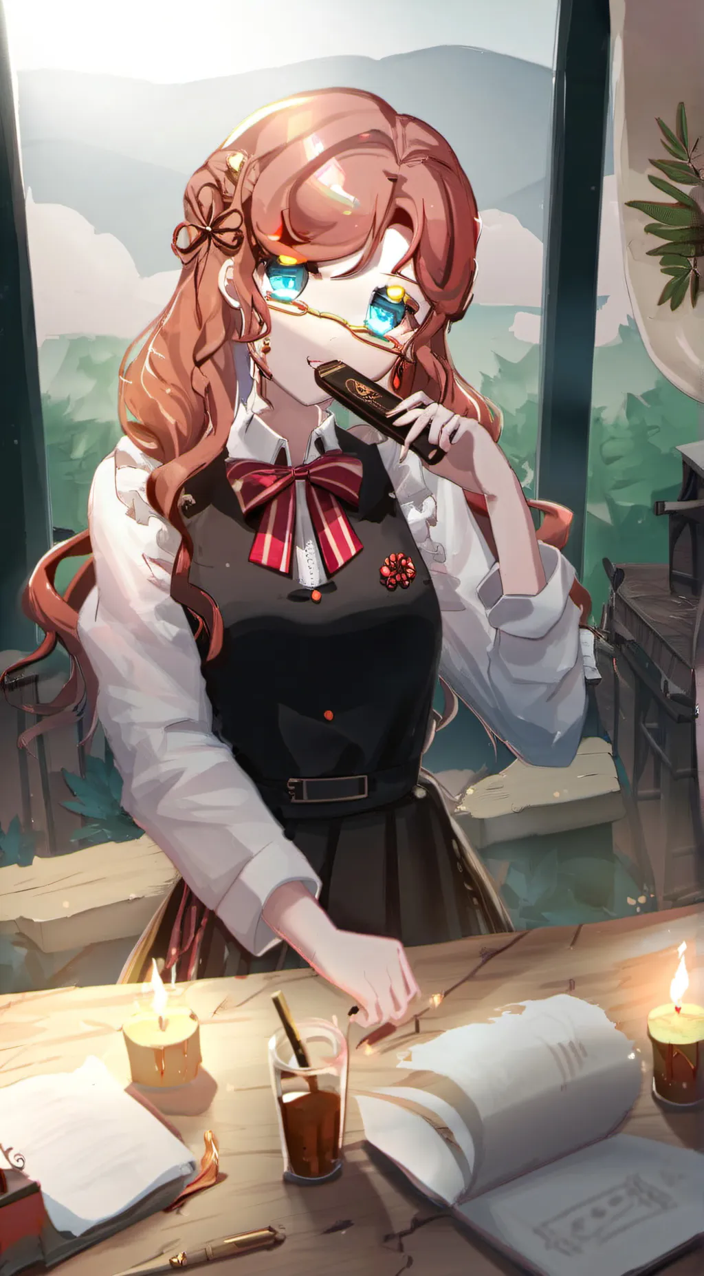 ai character: lovely girl background