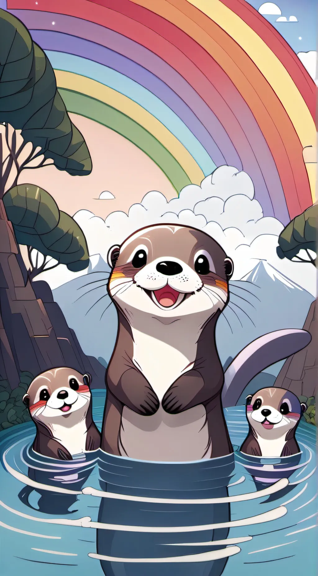 ai character: Happy Otter background