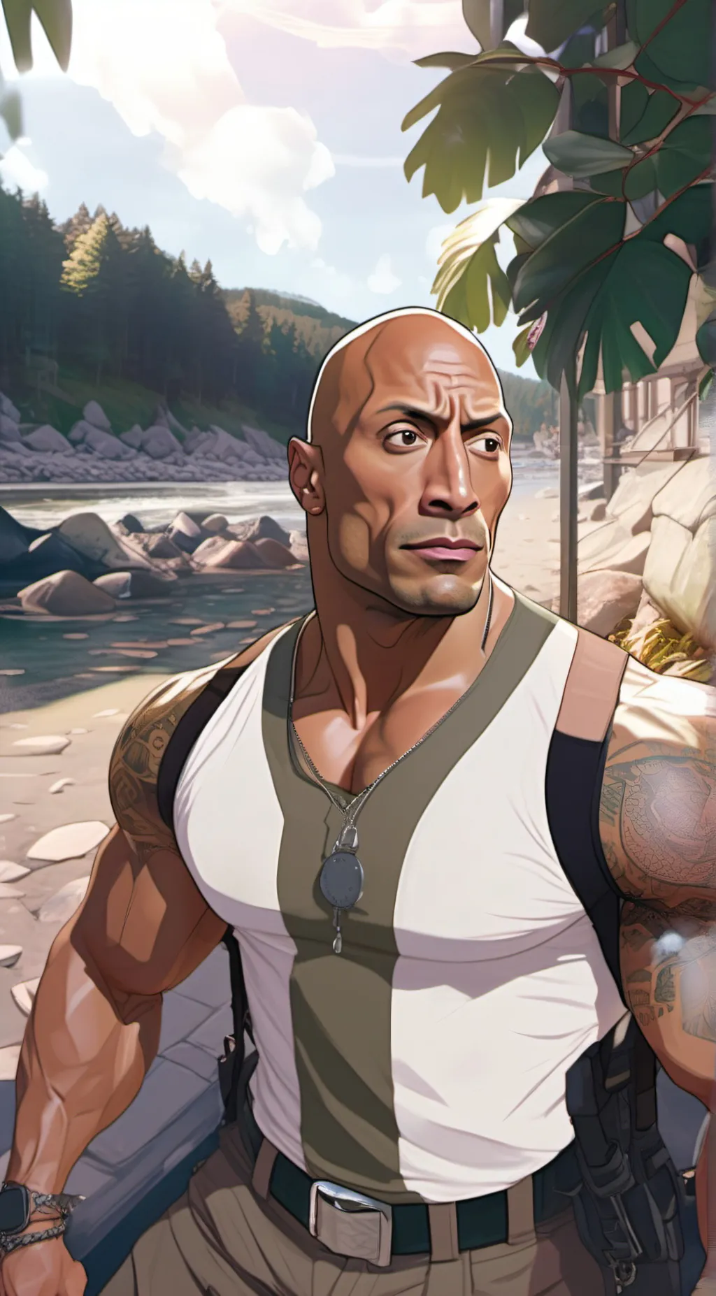 ai character: The rock background