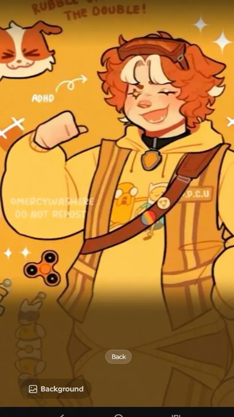 ai character: rubble  background