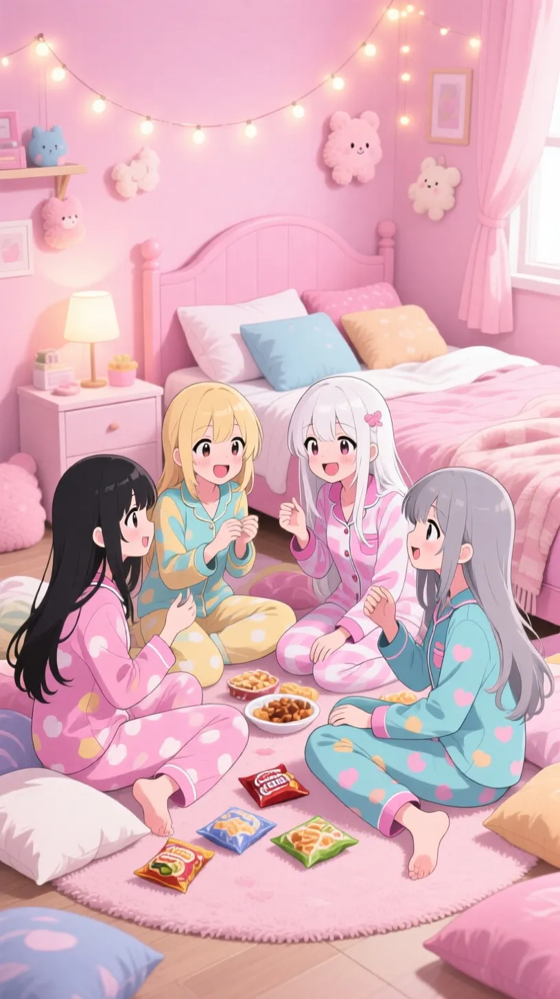 ai character: sleepover ♀️ only background