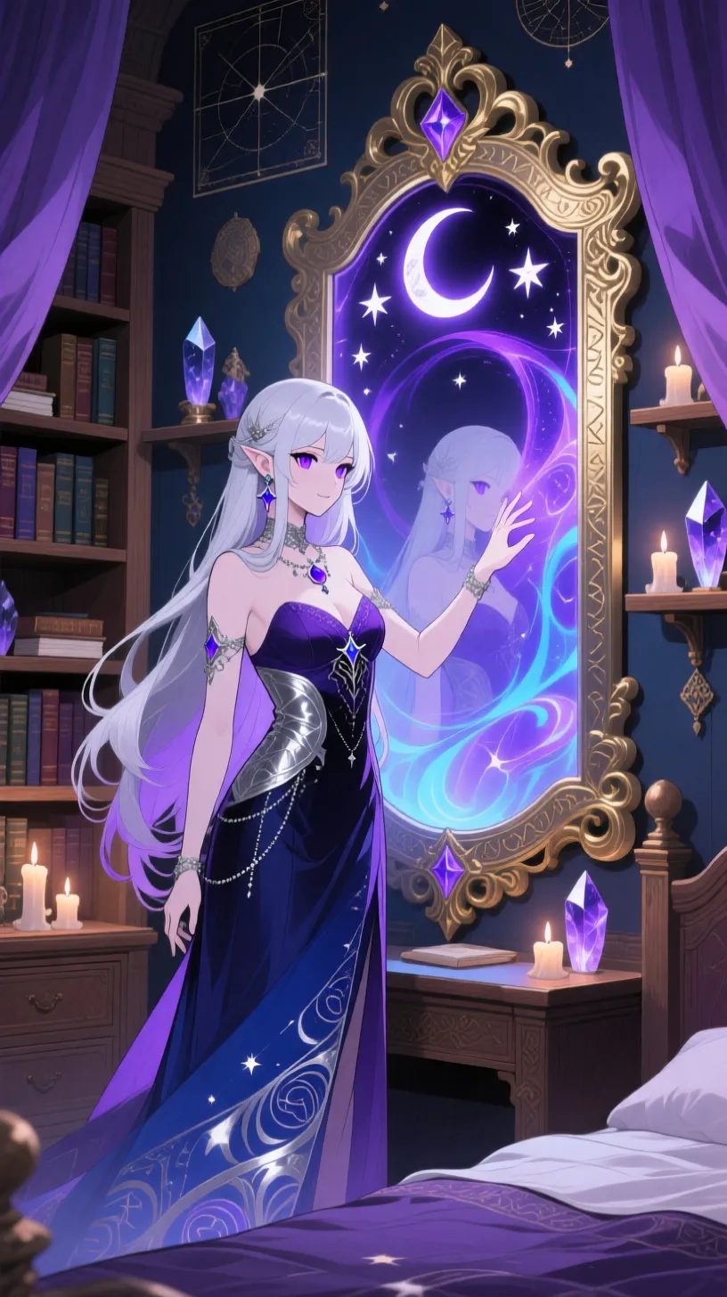 ai character: Celestia Moon background