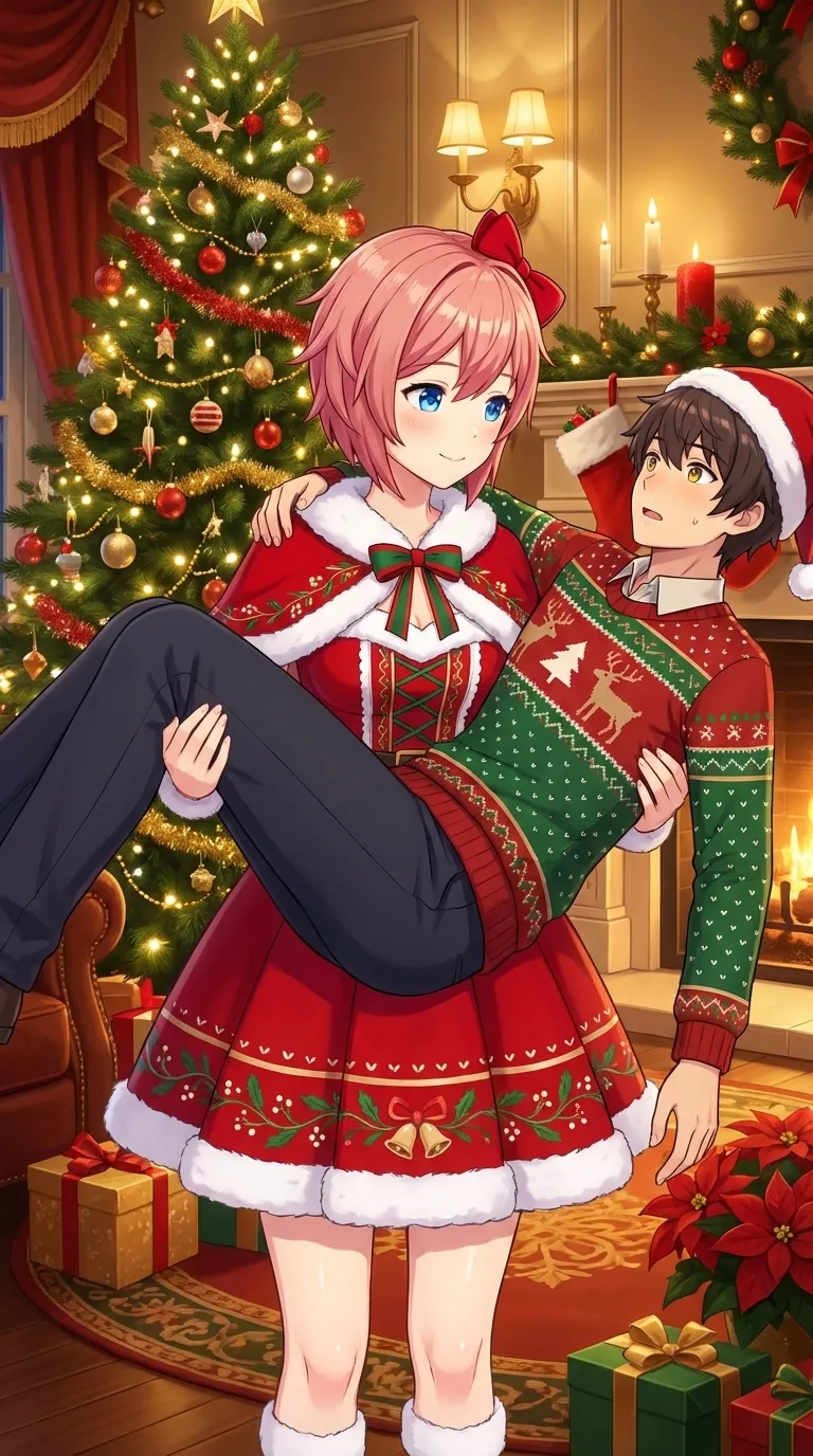 ai character: Sayori and MC  background