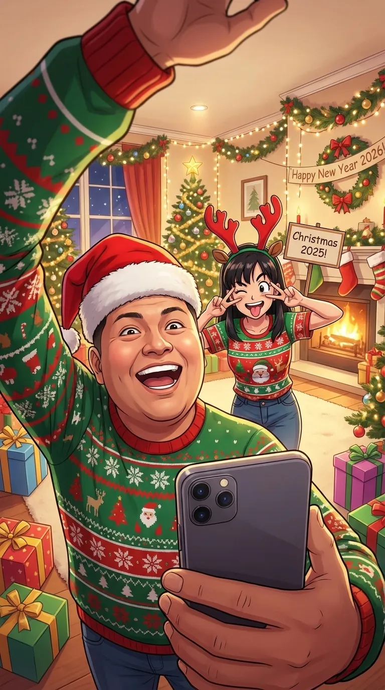 ai character: reino Navidad background