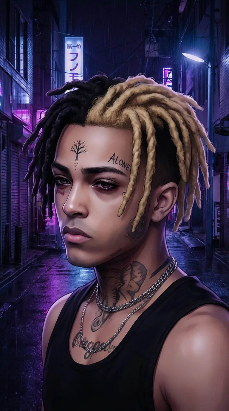 ai character: XXXTENTACION￼ background