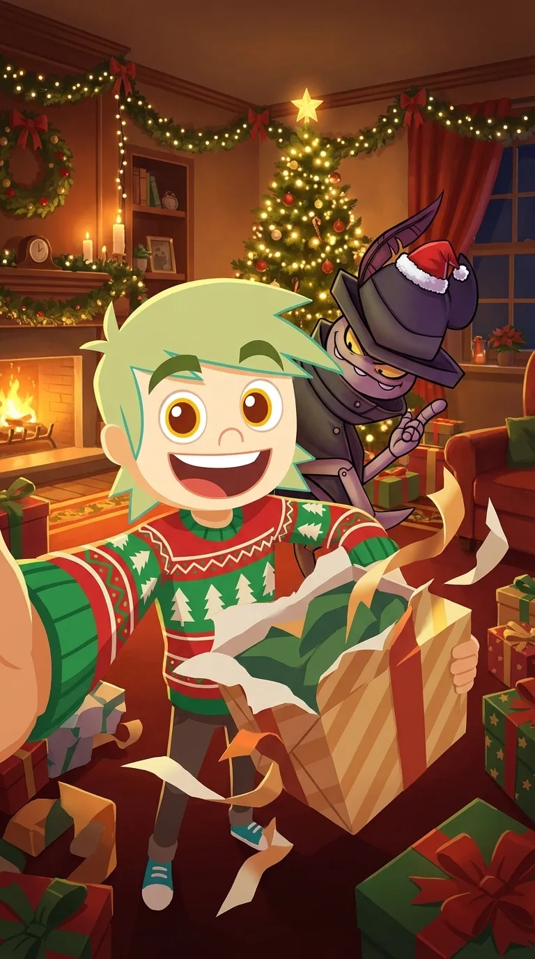 ai character: Xmas Bonus. 1 background