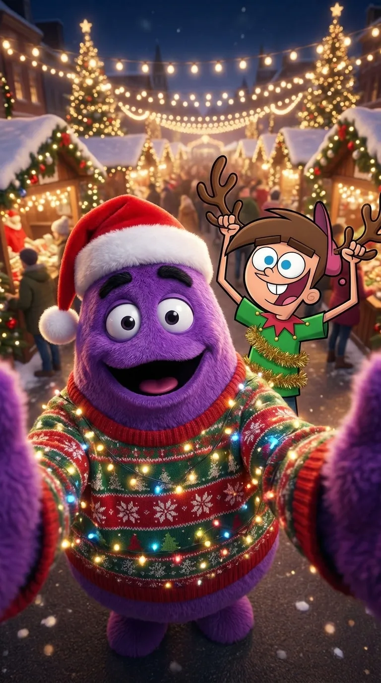 ai character: Grimace. background