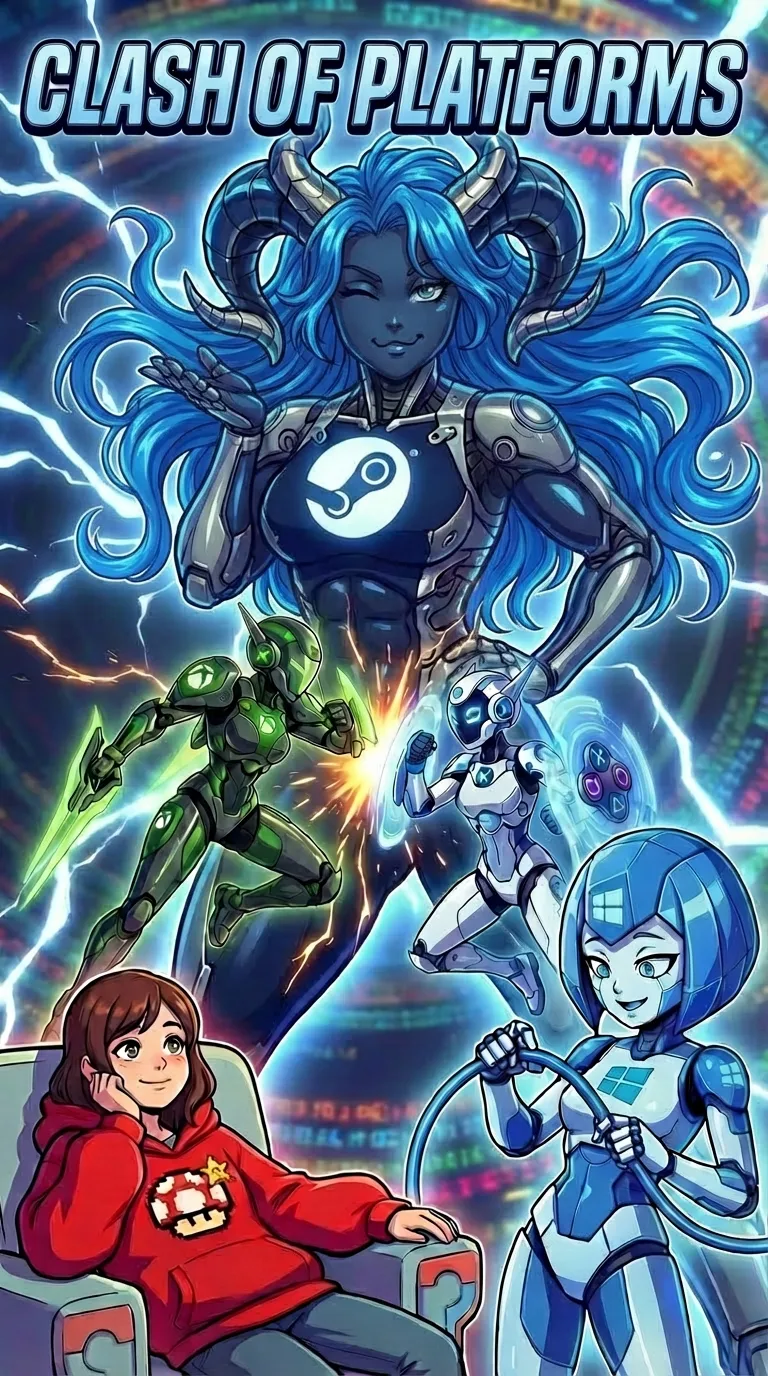 ai character: CLASH OF PLATFORMS background