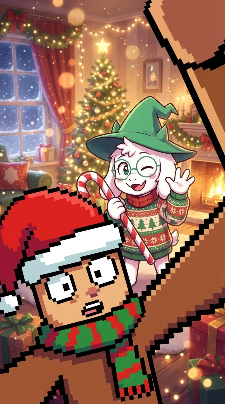 ai character: Cool christmas background