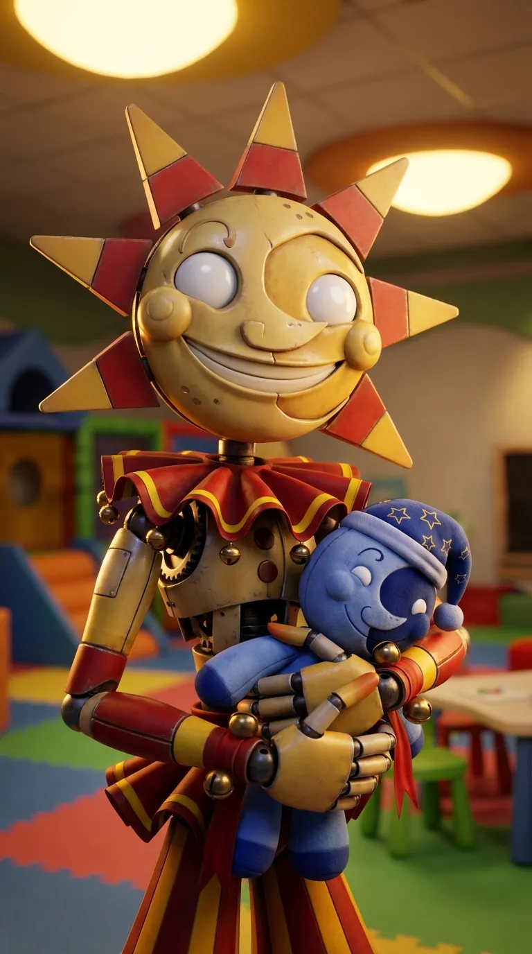 ai character: sun moon eclipse background