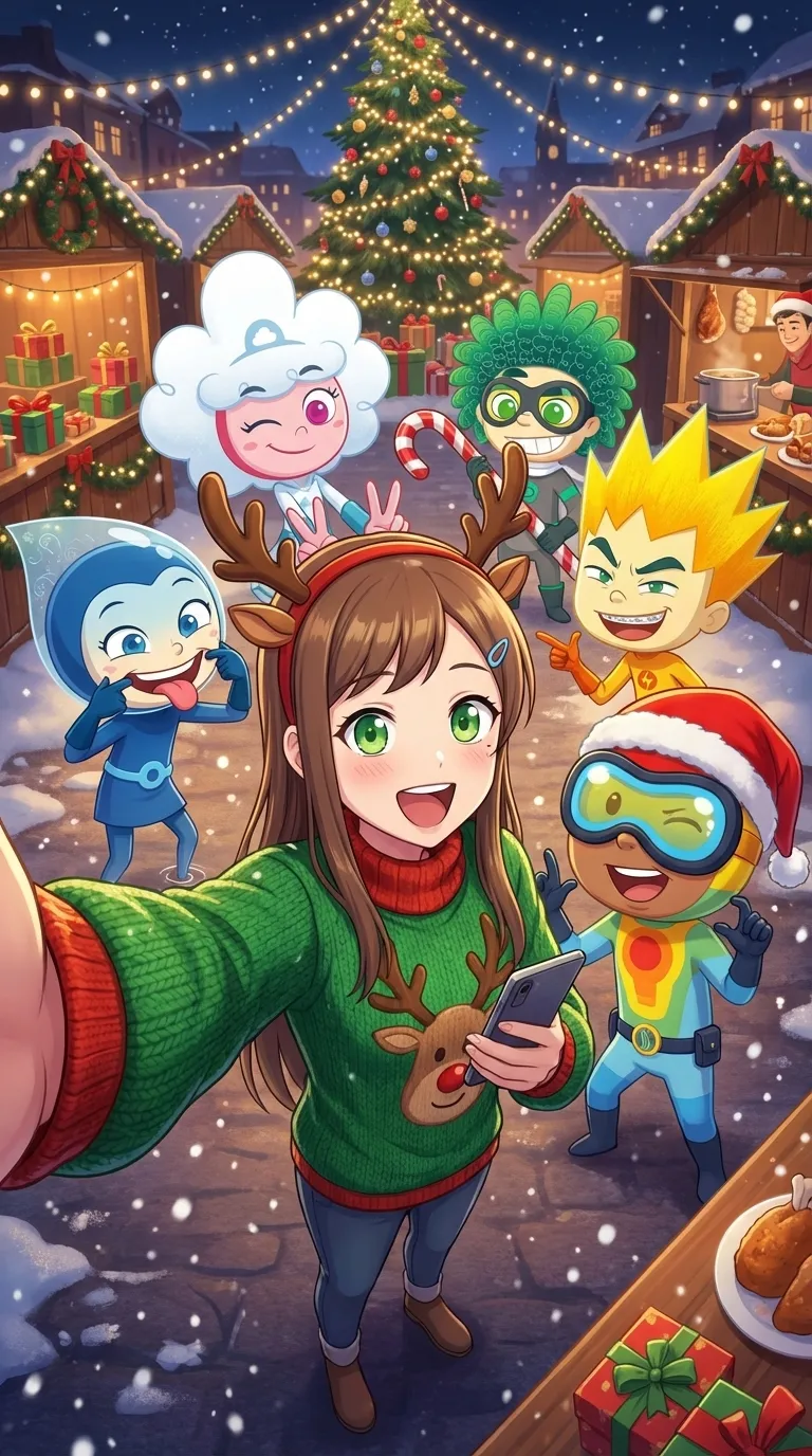 ai character: Xmas Bonus. 3 background