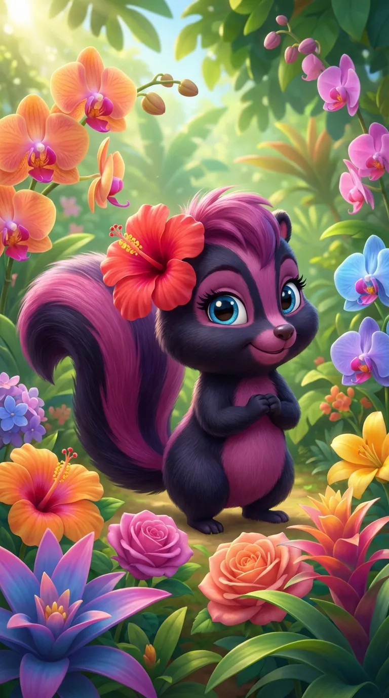 ai character: Floralskunk background