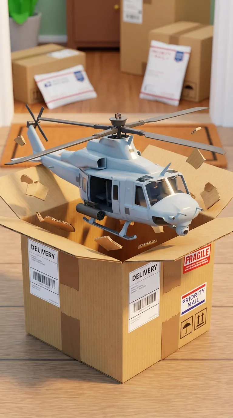 ai character: UH1Y venom￼  background